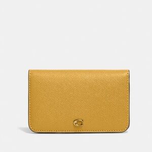 Coach slim card case wallet yellow gold